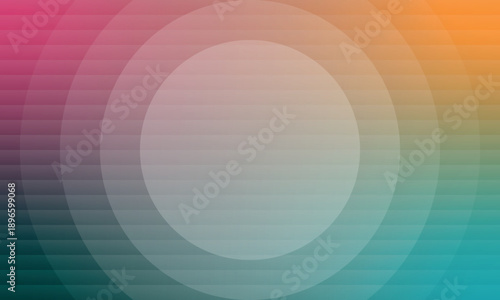 Abstract Geometric Background with Concentric Circles and Vibrant Multi-Color Gradient. Creative modern background. Clean minimalist geometric graphic. Wallpaper design. Vector