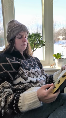 women in cozy sweater