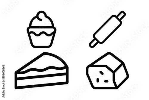 Simple Baking Icons Set