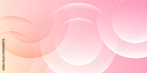 Minimalist banner background, pastel colorful, pink and yellow gradations. Circle effect style geometric,