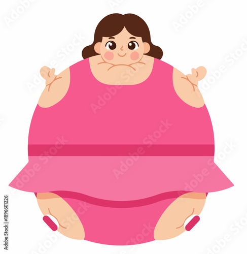 Chubby Kid Cartoon Character