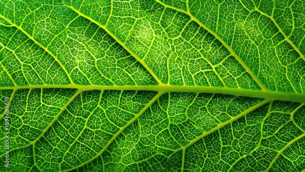 Fototapeta premium Close-up of a Vibrant Green Leaf
