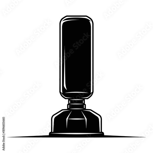 Free Standing Boxing Punching Bag Silhouette Icon Isolated on White Background