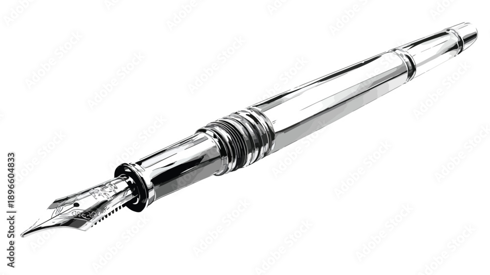 Fototapeta premium Professional Pen Design Concept Vector with Outline on White Background