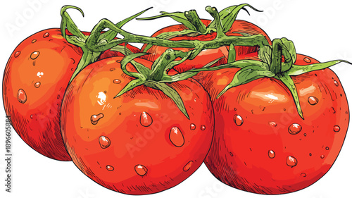 Fun and Vibrant Tomato Cartoon Clipart Vector Illustration for Design Projects