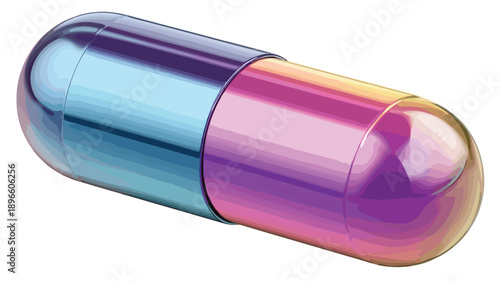 Wide Style Capsule Medication for Nanomedicine Isolated Image