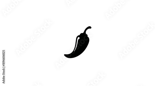 A simple, black pepper silhouette against a white background. It's a stylized graphic