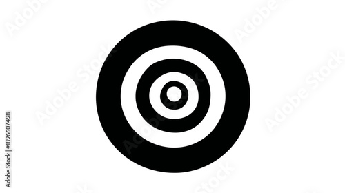 A black and white image featuring a series of concentric circles radiating from the center