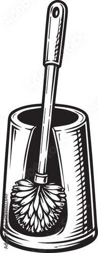 An illustration of a clean and essential toilet brush, perfectly capturing the simplicity of cleanliness.