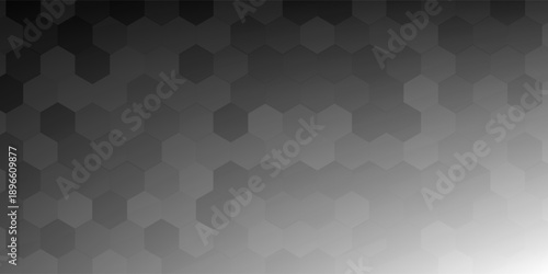 Abstract background with white and grey color. Hexagonal shape in back spread. business template and banner.