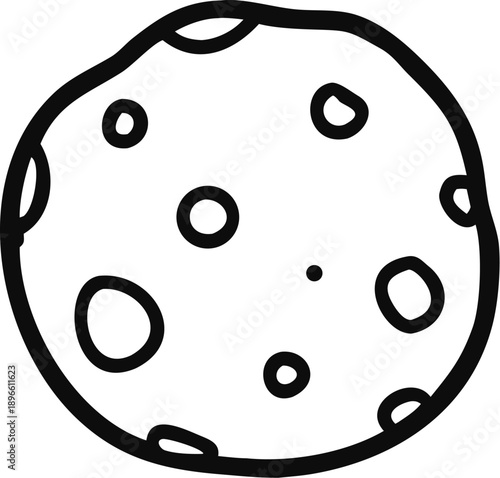 Delicious Cookie Sketch, Baking Treat And Dessert Icon