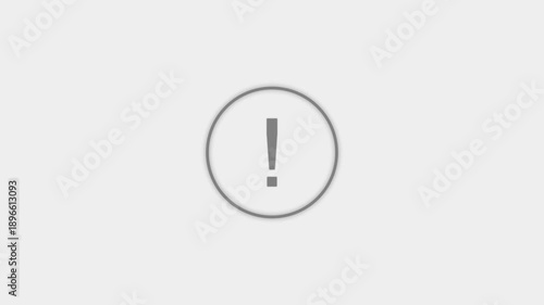 Round exclamation sign icon animation. Error alert with red exclamation mark in circle.