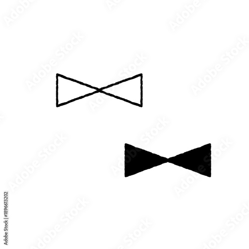 シンプルなリボンモチーフの手描きイラスト