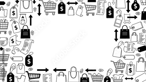 Ecommerce icons and symbols for online shopping and retail services