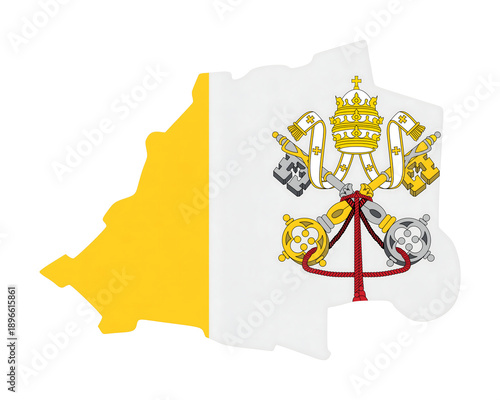 Striking Vatican City flag map design for travel, business, or cultural promotions, ideal for global outreach projects
