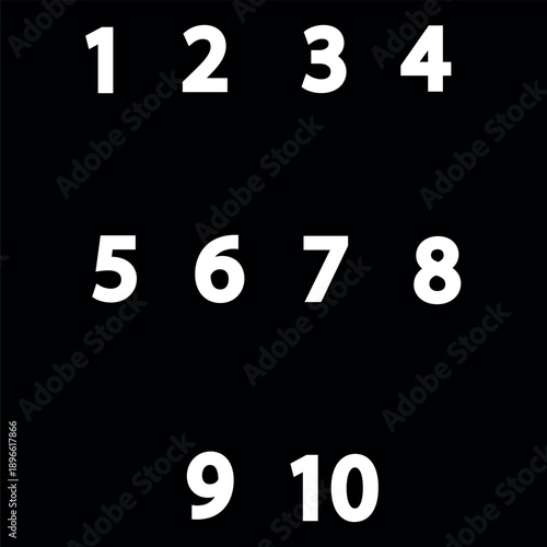 A Set of Numbers from 1 to 10. Vector illustration