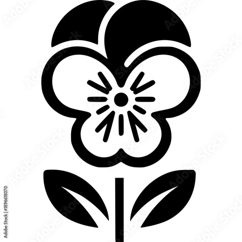 Pansy Flower Icon Vector