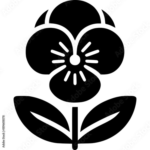 Pansy Flower Icon Vector
