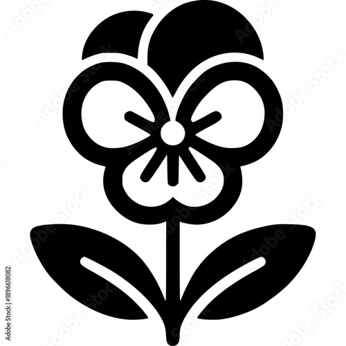 Pansy Flower Icon Vector