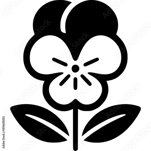 Pansy Flower Icon Vector