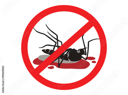 No Mosquito Sign Icon Illustration