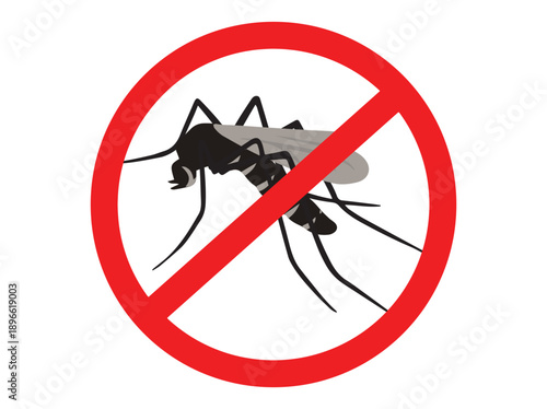Hand Drawn No Mosquito Sign
