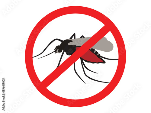 No Mosquito Sign Icon Illustration