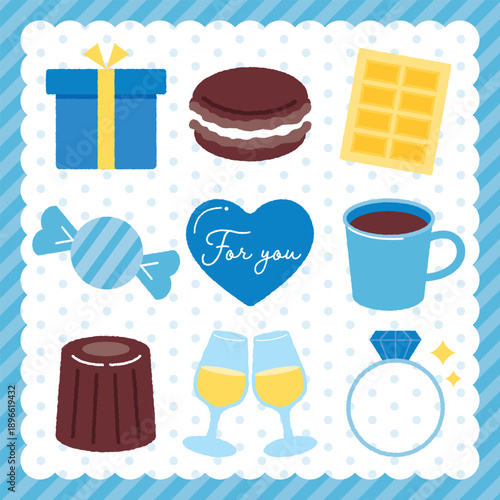 ホワイトデーやお返しに使えるベクターアイコン
