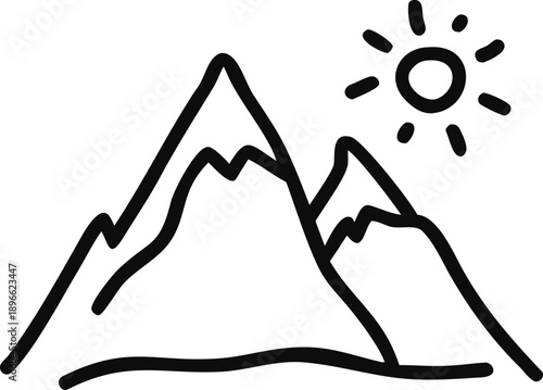 Simple Mountain Sun Design