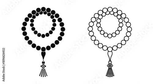 Islamic prayer beads tasbeeh misbaha rosary Vector