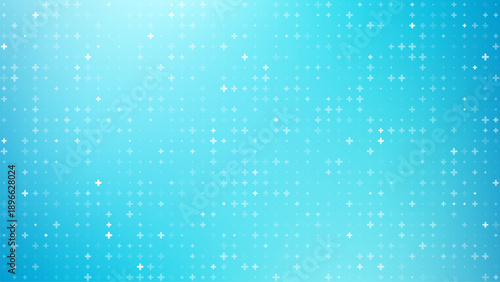 Light blue medical background with various size plus symbols. Healthcare pattern with cross design for hospital poster or science cover.