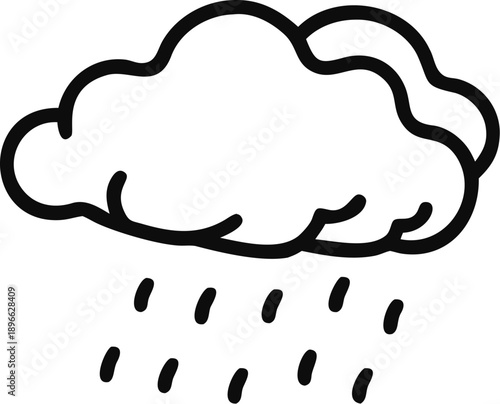 Rain Cloud Weather Icon Isolated Vector Illustration