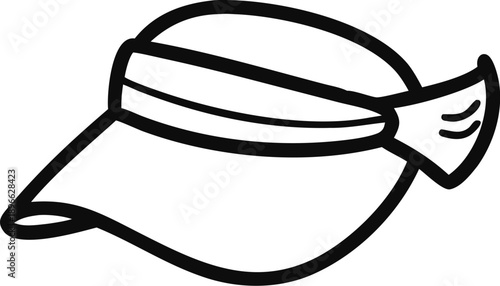 Visor Cap Outline Vector Design For Summer Protection
