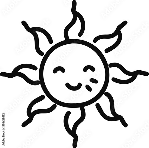Cute Sun Icon Design For Summer Brightness And Energy