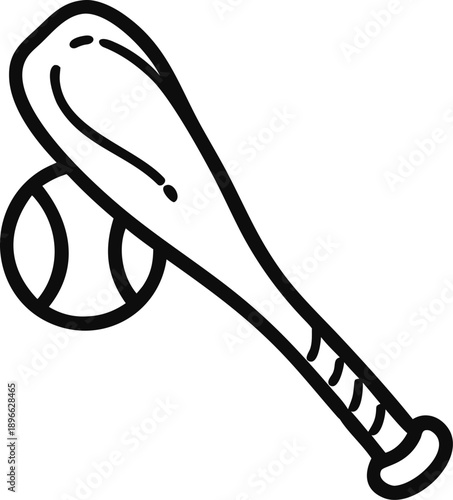 Baseball Bat And Ball Vector Illustration For Sports Design