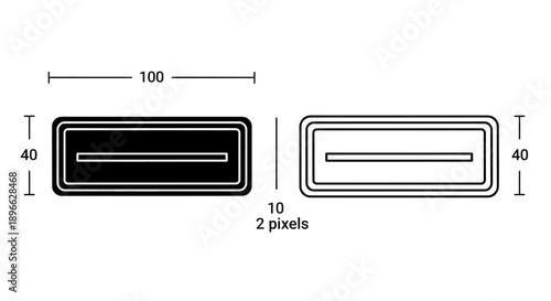 Usb cable dimensions technical drawing Vector