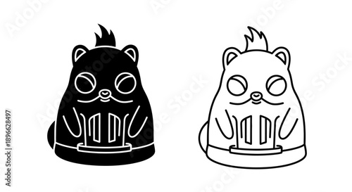 Funny hamster cartoon illustration Vector