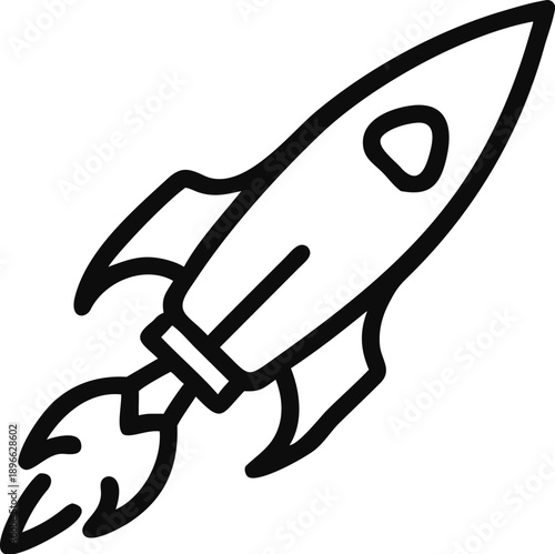 Rocket Launch Icon Design For Space Exploration And Technology