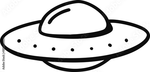 UFO Icon Design, Flying Saucer Illustration And Spacecraft Vector