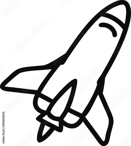 Space Shuttle Launch Icon Vector Illustration For Technology Concepts