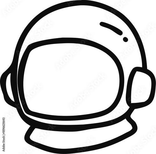 Astronaut Helmet Icon Space Exploration Cosmic Design Element