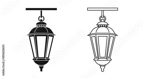 Vintage outdoor hanging lanterns design Vector