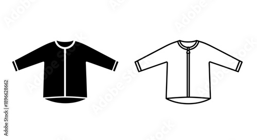 Black white long sleeve shirt fashion design Vector