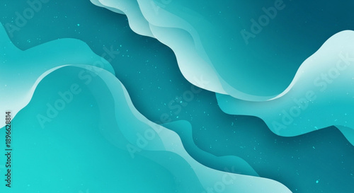Teal abstract wavy background with gradient effect and soft lighting