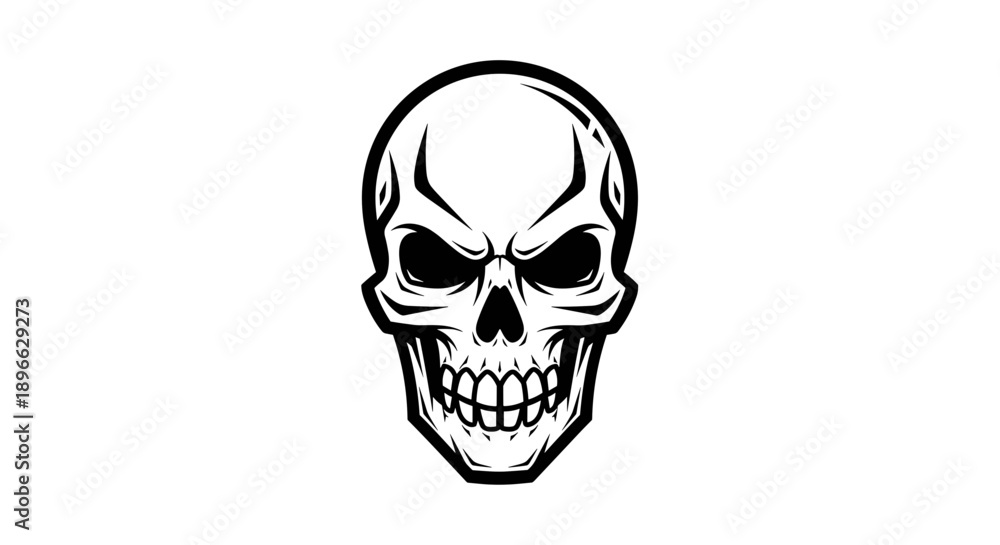 Fototapeta premium Black and White Skull Illustration Design 2.