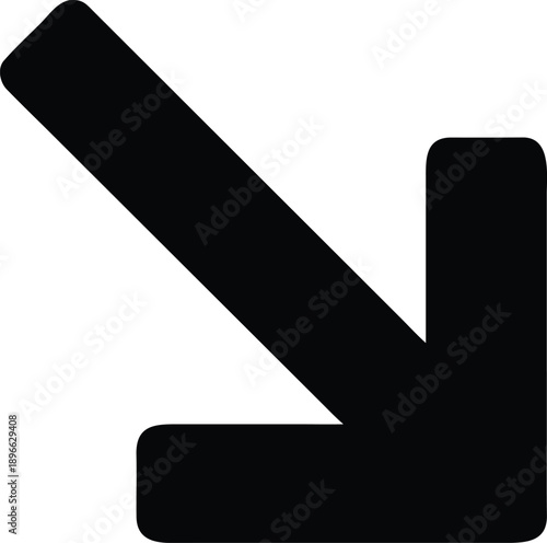 Black Arrow Pointer Icon on White Background