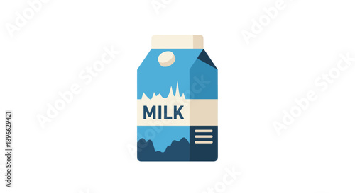 Carton of Milk Packaging Design Illustration.