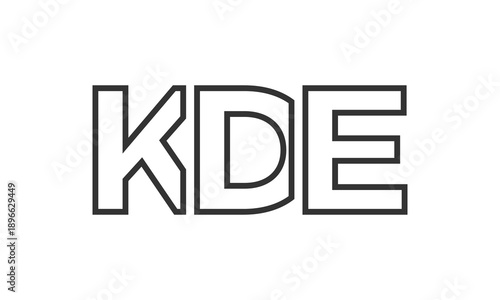 KDE logo design template with strong and modern bold text. Initial based vector logotype featuring simple and minimal typography. Trendy company identity.