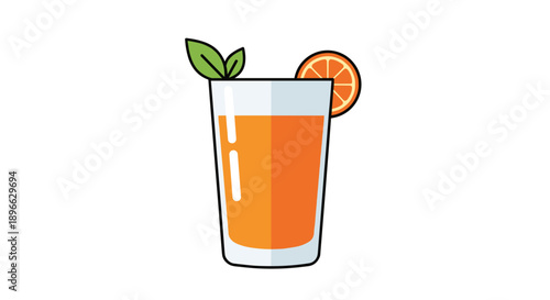 Glass of Orange Juice with Garnish.