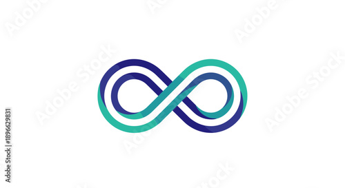 Infinity Symbol with Blue Green Gradient.
